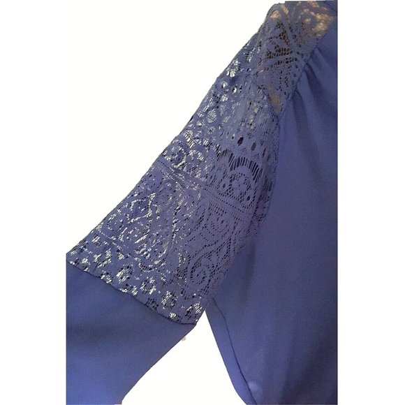 Reitmans lace blue long tunic top blouse shirt V neck front plus size 22 - Picture 5 of 10